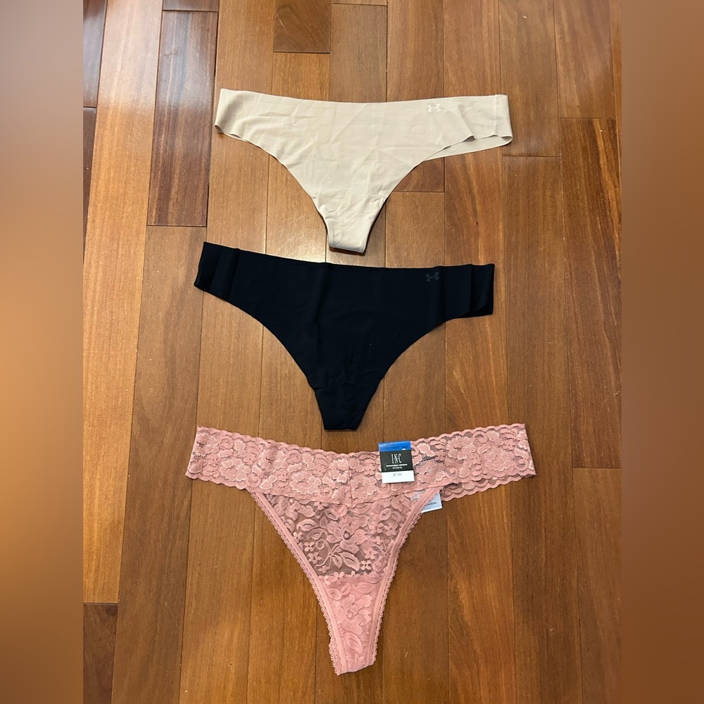Women’s 3 pair bundle of XL thongs. Brand New.
